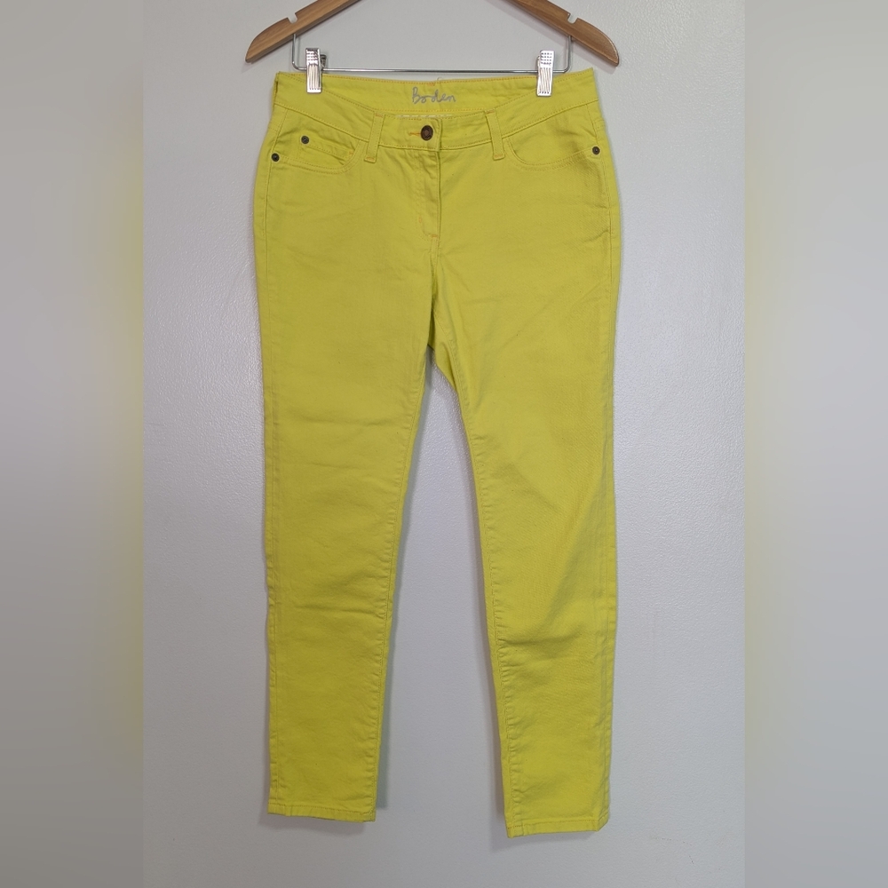🌸Boden Bright Neon Lemon Yellow Skinny Jean Size‎ 8 Petite